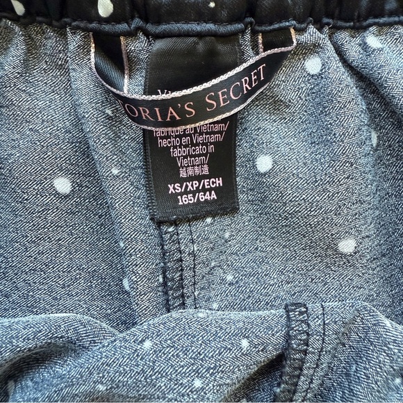 Victoria's Secret Women's XS Black Polka Dot Satin Pajama Pants Wide Leg Comfy - Picture 5 of 6